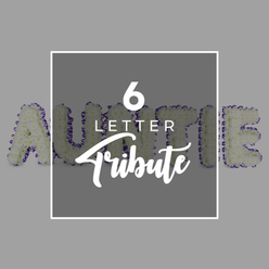 At Canonbury, this tender letter tribute rises with quiet assurance, spelling AUNTIE in six bold, individually articulated letters. The letters are constructed from a dense, even drift of white chrysanthemums, each bloom soft to the touch in imagination, giving the piece a plush, cloud-like texture. A border of purple trim runs along the outer edge of every letter, crisp yet tender, bestowing a dignified accent that intensifies the snowy field. The background is a muted, flat gray, chosen to let the form and sentiment breathe. Centered on the arrangement is a white square overlay, its clean geometry resting over the center. Inside, the typography reads as a careful invitation to memory: a large 6 in white, followed by LETTER in a sturdy sans-serif, then Tribute in a graceful script. This juxtaposition of type and hand-letter feels as if a handwritten note rests atop a formal remembrance, a hallmark of bespoke funeral design from Canonbury Flowers. The whole piece radiates reverence, offering a sense of closeness and continuity-a reminder that love endures through simple, precise beauty. In the Canonbury area, such pieces often accompany funeral services at local chapels, or sit at the head of a wake table where friends share stories of a cherished Auntie. The scent of clean white blooms lingers softly, a living memory that travels with the arrangement. Available for same-day delivery across Canonbury, Islington, and nearby streets, this six-letter tribute makes a personal mark, a generous gesture of care from a trusted local florist.
