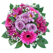 As a florist in Canonbury, I delight in arrangements like this-where luscious lavender roses, full and elegant, create a gentle centerpiece that unites tradition and modern vibrancy. Nestled beside them, dazzling fuchsia gerberas radiate confidence and joy, their layered petals echoing the artistic flair found in local galleries and parks. Accents of magenta chrysanthemums and cheerful purple daisies dot the composition with youthful exuberance, their sunlit yellow centers delivering hints of optimism. Wisps of cloud-like baby's breath float between blossoms, offering delicate contrast and a sense of lightness, while lush dark greenery frames the entire bouquet, grounding the brighter hues and reinforcing a sense of abundant freshness. Thoughtfully arranged with care for the Canonbury community-whether for anniversaries, birthdays, or simply to brighten a loved one's morning-this bouquet captures the quintessential spirit of Canonbury and is available for delivery from Canonbury Flowers across New North Road, Essex Road, and beyond.