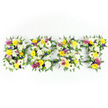 A horizontal tribute spells the word BEST in four large, capital letters, each letter densely packed with fresh blooms against a crisp, bright white background. From a head-on perspective the arrangement reads clearly: the surface of each letter is voluminous and textural, built from creamy white chrysanthemum-like blooms, sunny yellow roses and gerbera, and tight clusters of soft lavender to deep purple lisianthus or small chrysanthemums. Sprays of vivid magenta-pink spray roses or small carnations thread through the letters, adding flickers of warmth and affectionate colour. Dark green fern fronds frame each letter, their feathery texture softening the edges and providing a cool, verdant contrast to the warm yellows and whites. Through a few narrow gaps you can see the subtle dark green or metal framework that supports the letters, especially along the horizontal bar of the E and the cross of the T, confirming the careful engineering beneath the floral surface. The blooms look freshly cut - petals thick and dewy, petals and leaves catching even, bright studio light so that each colour reads true and every shadow is soft. There is a gentle suggestion of scent: honeyed rose, green fern, and the clean, faint perfume of chrysanthemums. This composition carries a calm, respectful mood appropriate for memorials or funeral tributes, a way to honour a loved one remembered as the best. Locally, such designs are often chosen for services around Canonbury Square, St. Paul's Church on New North Road, or private remembrances throughout Canonbury and neighbouring Islington, bridging craft and comfort in careful floral language.