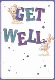 Brimming with playful optimism, this get well card sparkles with the affectionate energy that defines Canonbury's close-knit community. A sweet teddy bear and an exuberant puppy, both drawn with inviting softness, partner together to support the words 'Get Well' in bold, jewel-toned letters. Indigo and teal hues pop vibrantly against the gentle cream backdrop, while twinkling stars in purple and blue form a trail of hope around the friendly pair. The articulated textures-the fuzzy bear fur, the puppy's plush coat-invite the imagination to sense their warmth, much as a lovingly prepared bouquet might deliver comfort on a quiet evening near Canonbury Road. Every detail, from the cheerful lettering to the expressive, kind eyes of the animals, is crafted with care and a gentle sense of humour. This card becomes not just a visual message, but an emotional lift, echoing the bright, supportive spirit Canonbury Flowers brings to every delivery across the neighbourhood.