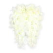 In this image, a pair of angel wings made entirely from white flowers and feathers creates a calm and comforting focus, the kind of tribute a Canonbury family might place beside a coffin or urn as a final gesture of love. The two wings sit side by side, slightly arched as if gently unfolding, their elegant silhouette clearly defined against a spotless white background. Along every curve, soft white feathers are layered with care, giving the edges a billowing, cloudlike effect, as though the wings might stir in a faint breeze coming off the nearby green spaces of Canonbury. Inside this feathery frame, countless miniature white chrysanthemums fill the form from top to bottom, their petals overlapping so densely that they form a smooth, plush surface, almost like fresh snow that has just settled. At the centre of some blooms, a suggestion of pale green or creamy yellow peeks through, offering the tiniest breath of colour within the otherwise monochrome design, hinting at hope and new beginnings. Gentle, even lighting bathes the wings, causing the textures of feather and flower to stand out while casting only a delicate shadow beneath, giving a sense of soft dimension rather than heavy structure. The overall mood is hushed and reflective, ideal for a memorial service at a local Canonbury church or crematorium where candles might flicker and voices stay low. Every element of the design-from the choice of white chrysanthemums to the careful placement of feathers-reflects the expertise of a skilled florist, expressing peace, spiritual comfort, and the enduring memory of someone deeply cherished. 